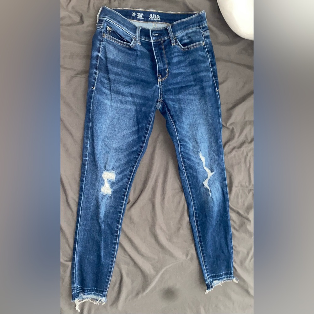 Trendy Blue Distressed Skinny Jeans